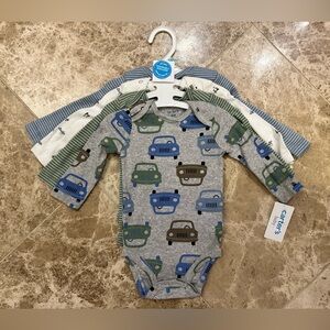 Brand New Carter's Baby Bodysuits Set - Gray, Blue, Green